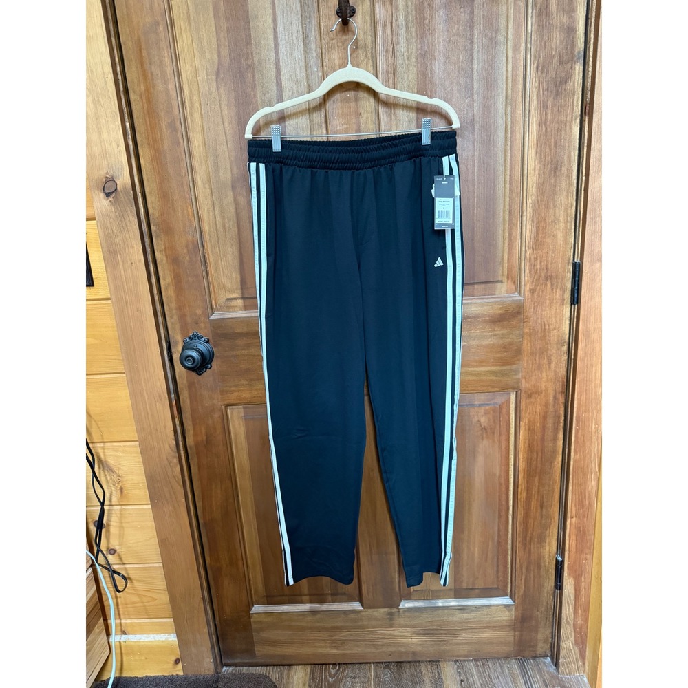 Adidas Mens Golf Track Pants Black White 3-Stripes ADVR0957 Large NWT